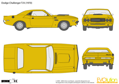 400x283 dodge challenger ta vector drawing - 1970 Dodge Challenger Drawing