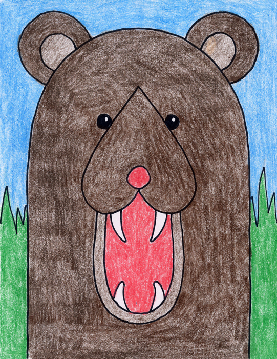 541x700 Draw A Bear Head Art Projects For Kids - 1st Drawing