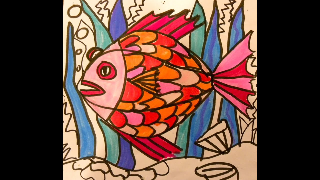 1280x720 Kid Can Draweasy Fish Grade - 1st Drawing