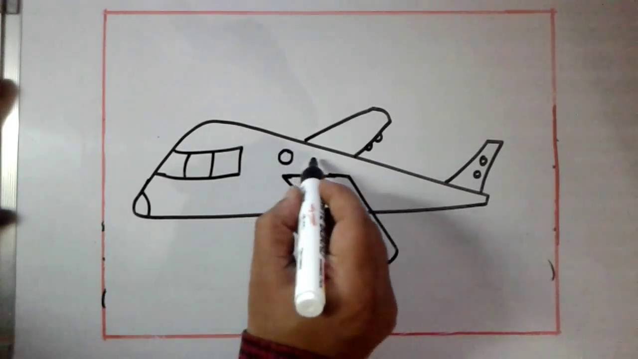 1280x720 learn to draw aeroplane - 1st Drawing