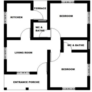 320x320 A Two Dimensional Drawing Showing The Ground Floor Plan Of Two - 2 Dimensional Drawing