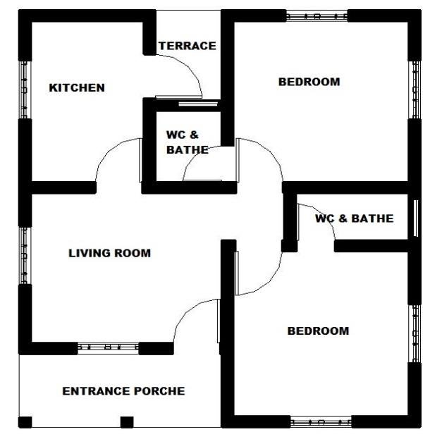 610x630 A Two Dimensional Drawing Showing The Ground Floor Plan Of Two - 2 Dimensional Drawing