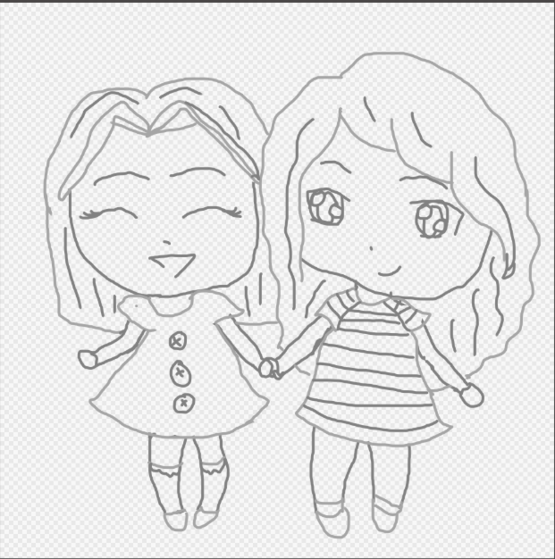 555x559 Ways To Draw A Couple Holding Hands - 2 Girls Drawing