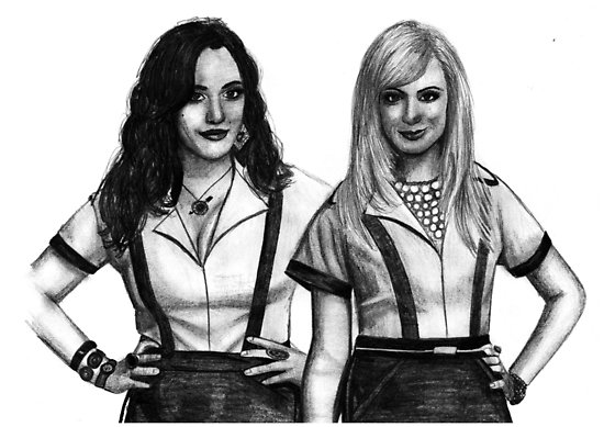 550x389 broke girls drawing posters - 2 Girls Drawing