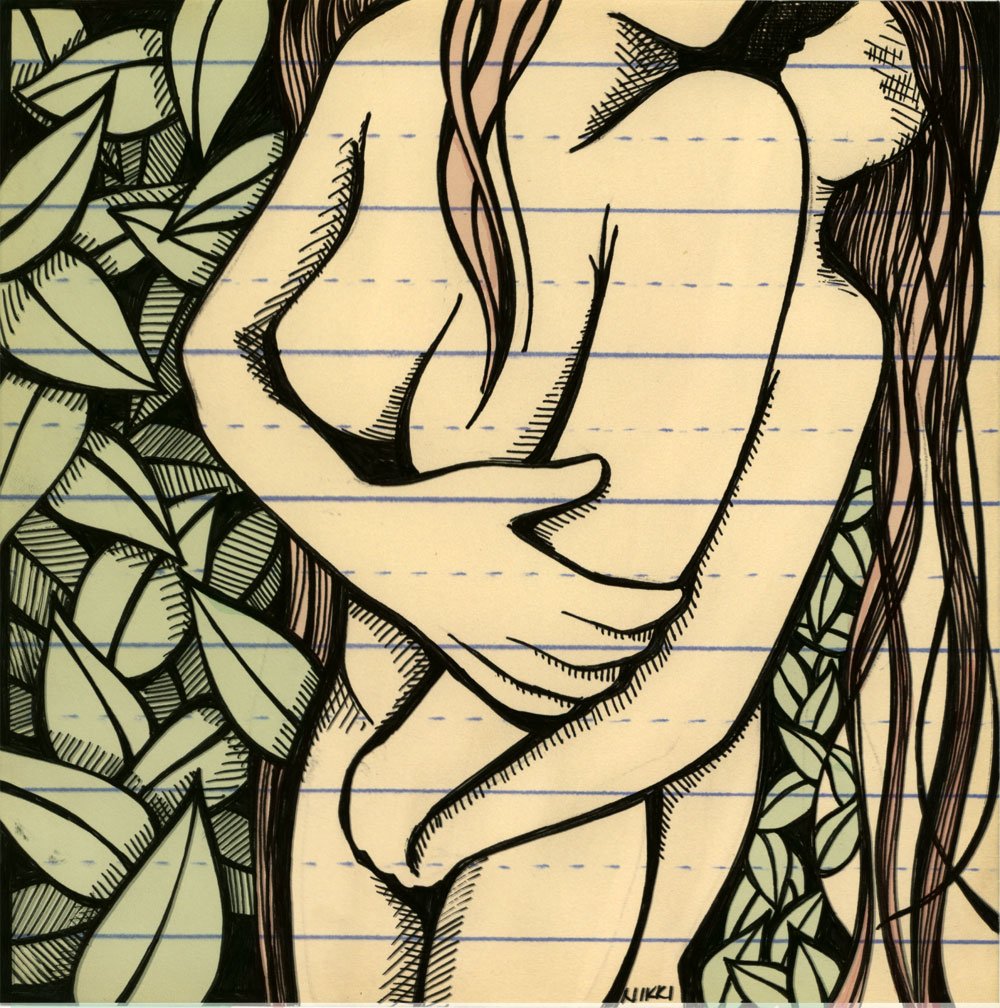 1000x1008 ledger girls girls art print - 2 Girls Drawing