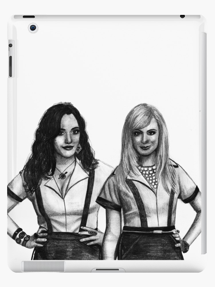 750x1000 broke girls drawing ipad cases skins - 2 Girls Drawing