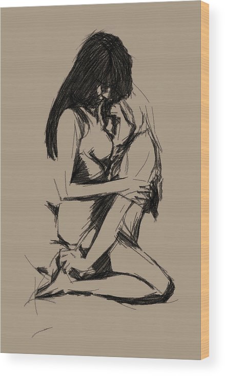 439x732 Two Girls Wood Print - 2 Girls Drawing