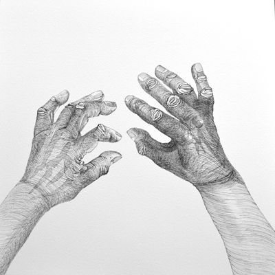 400x400 Cally Trench,hands,feet,art,drawing,pen And Ink - 2 Hands Drawing