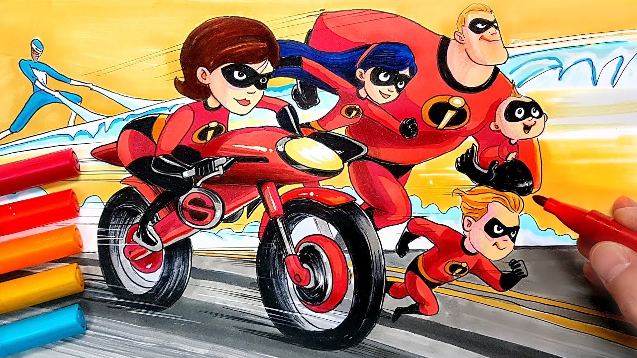 1280x720 draw the incredibles family step - 2 Kids Drawing