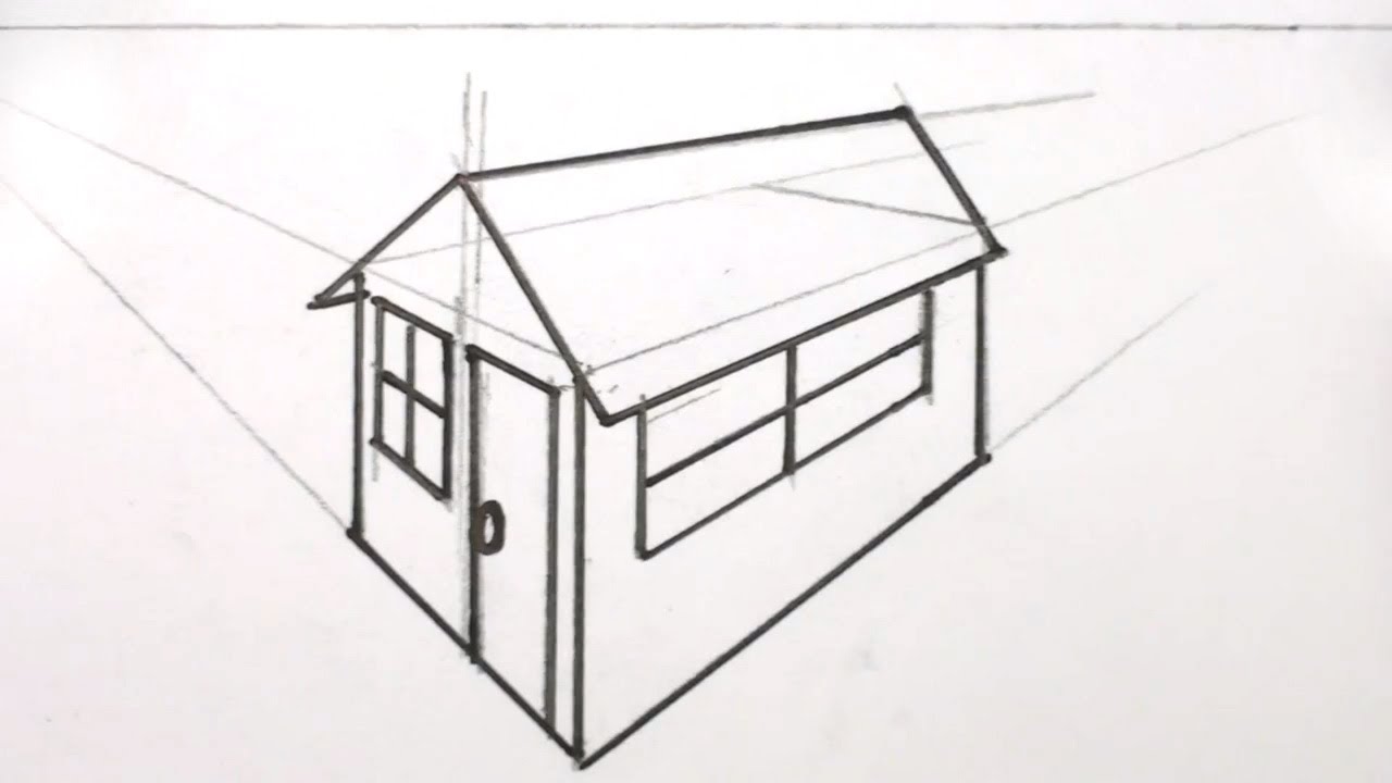 1280x720 How To Draw A House In Two Point Perspective Mat - 2 Point Perspective Drawing