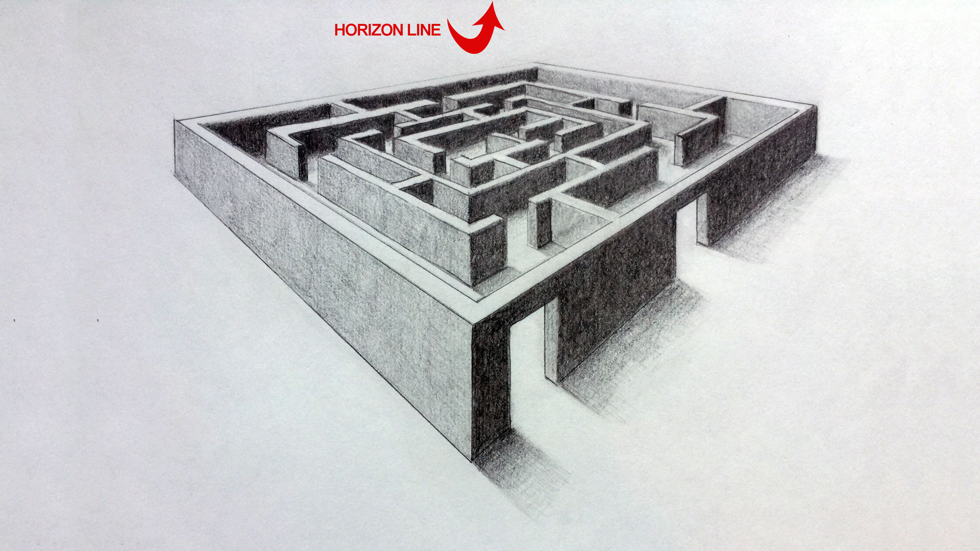 2000x1125 two point perspective maze - 2 Point Perspective Drawing