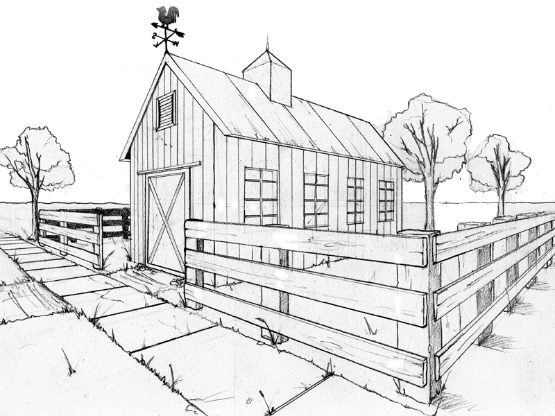 800x600 Art One - 2 Point Perspective Drawing House