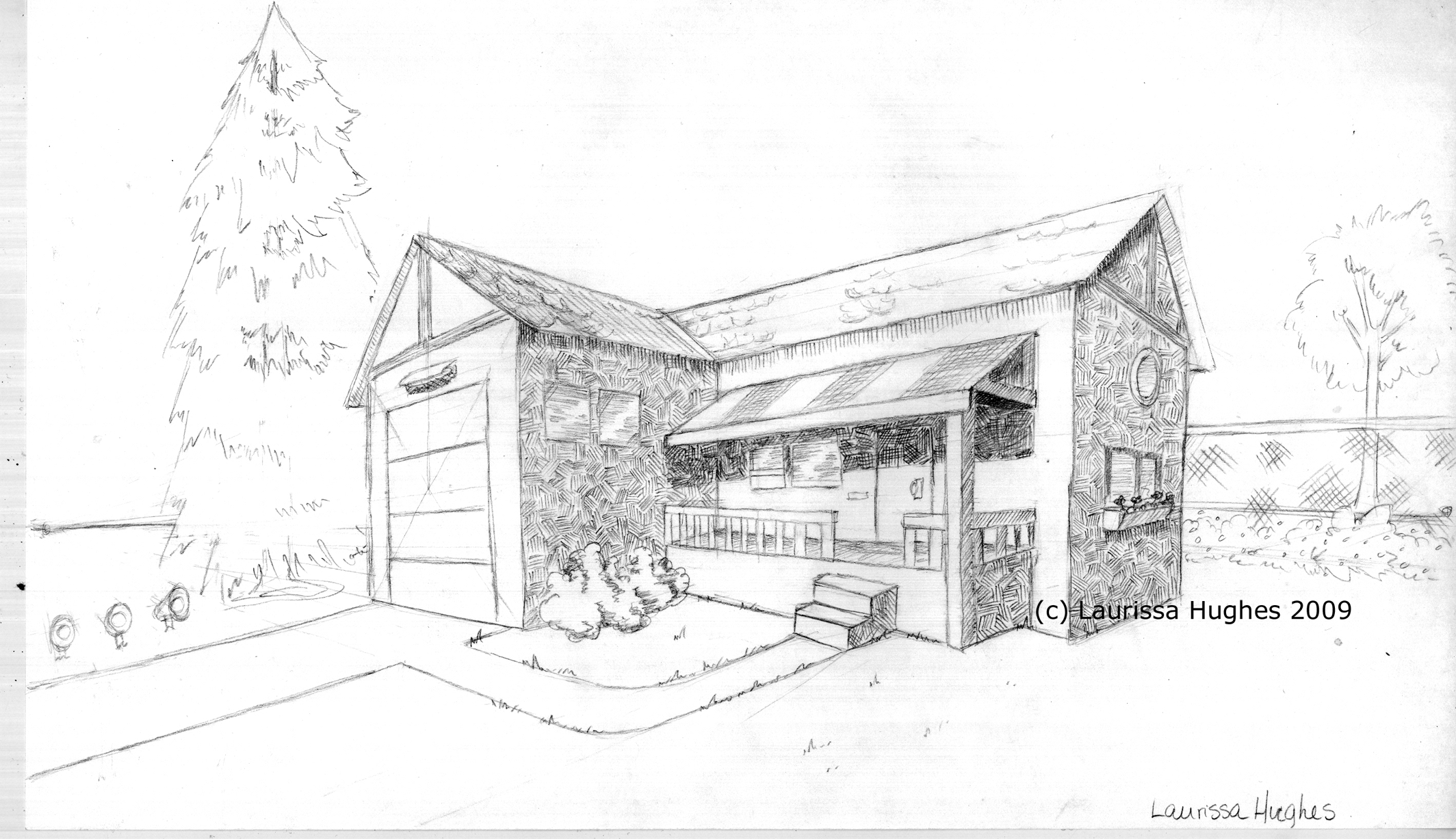 2128x1227 Copy Of Drawing In One And Two Point Perspective - 2 Point Perspective Drawing House