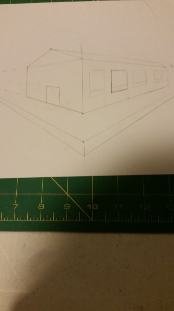 576x1024 How To Draw A Point Perspective House Steps - 2 Point Perspective Drawing House