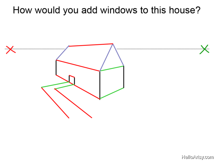 720x540 Point Perspective Drawing Step - 2 Point Perspective Drawing House