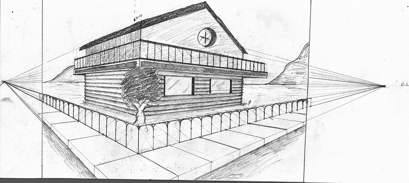 2 Point Perspective Drawing House at PaintingValley.com | Explore ...