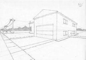 300x210 Two Point Perspective Drawing Building How To Draw A House - 2 Point Perspective Drawing House