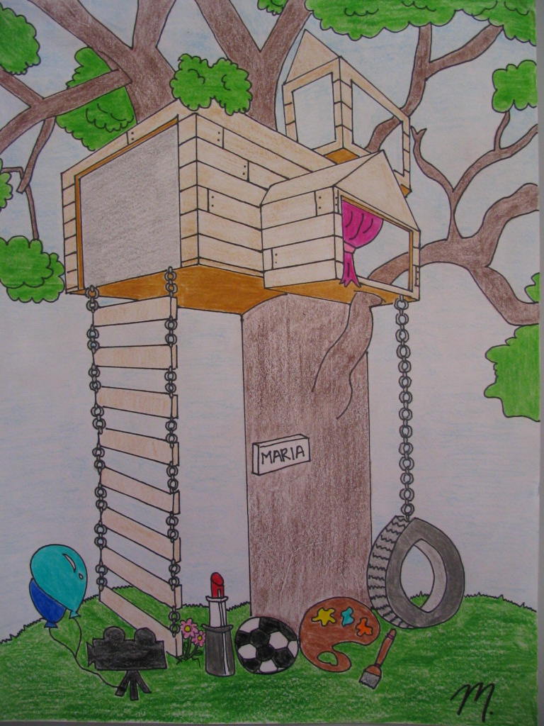 768x1024 Point Perspective Tree House Drawings Le Blog De Mme - 2 Point Perspective Drawing House