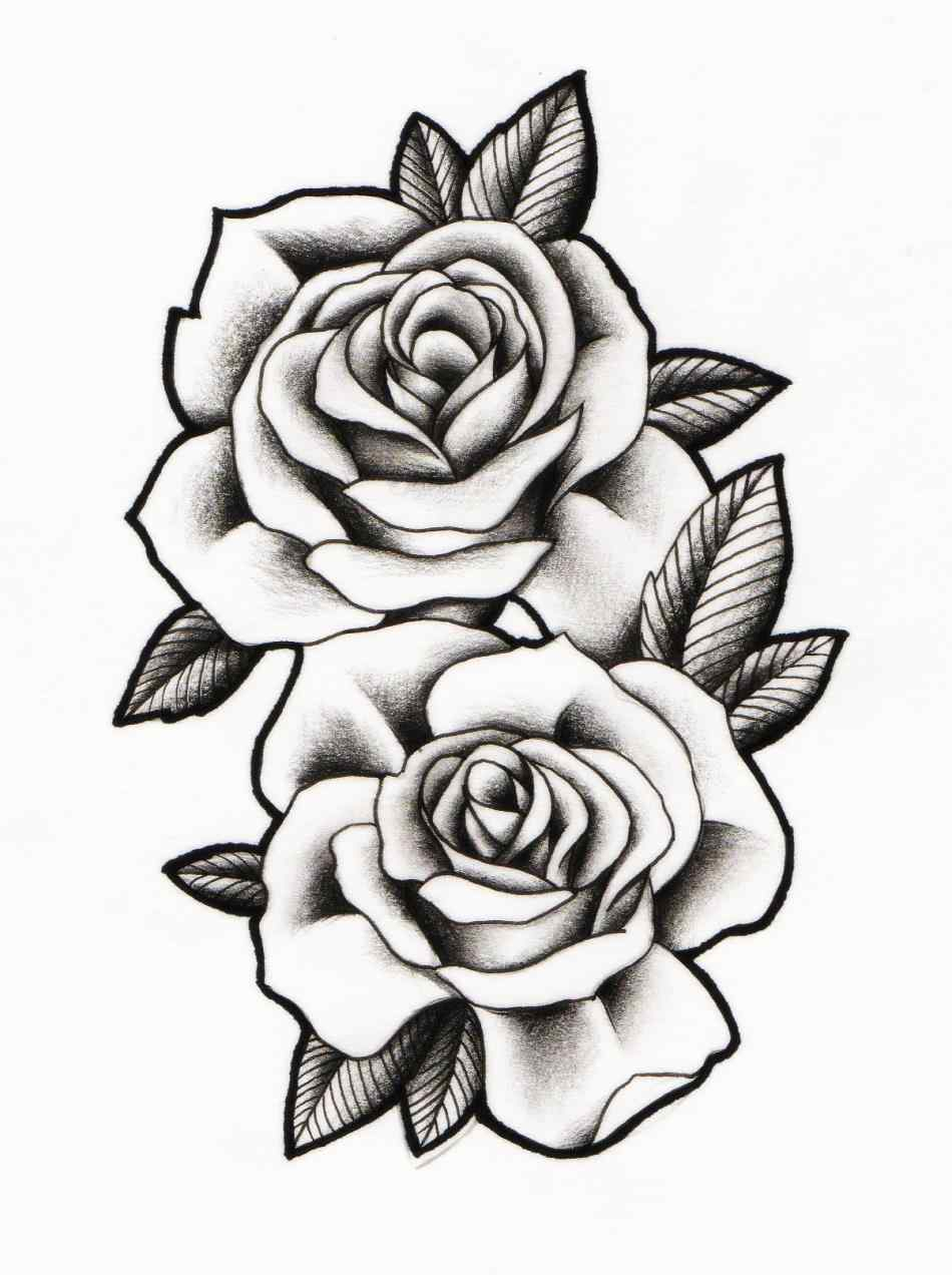 950x1272 Rose Drawing Neo Traditional For Free Download - 2 Roses Drawing