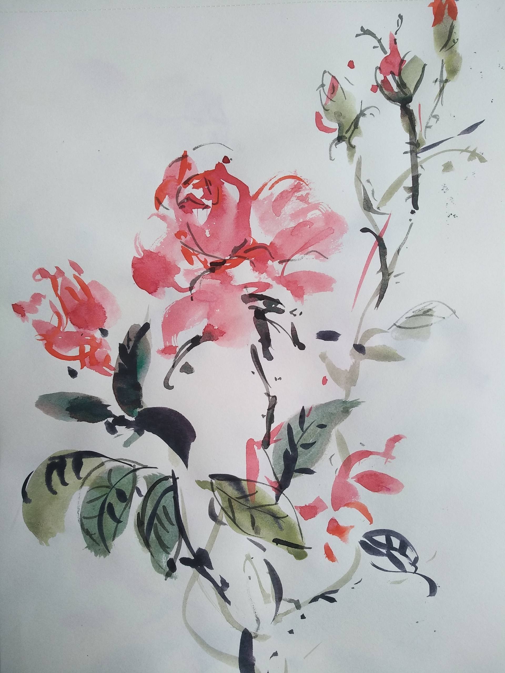 1920x2560 Roses Drawing - 2 Roses Drawing