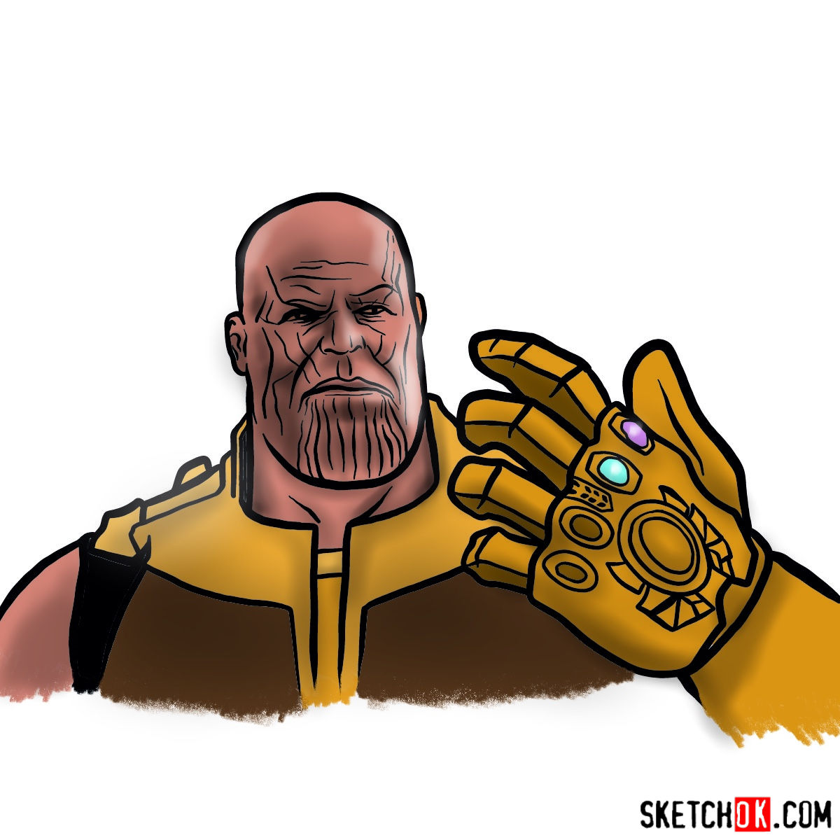 1200x1200 How To Draw Thanos From The Avengers Infinity War Film - 2018 Drawing