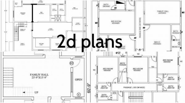 600x336 two dimensional home plans for inspiration download autocad - 2d Dimensional Drawing
