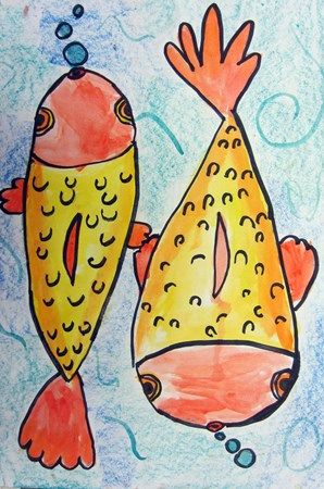298x450 koi fish multicultural artsonia lesson plan grade art - 2nd Grade Drawing