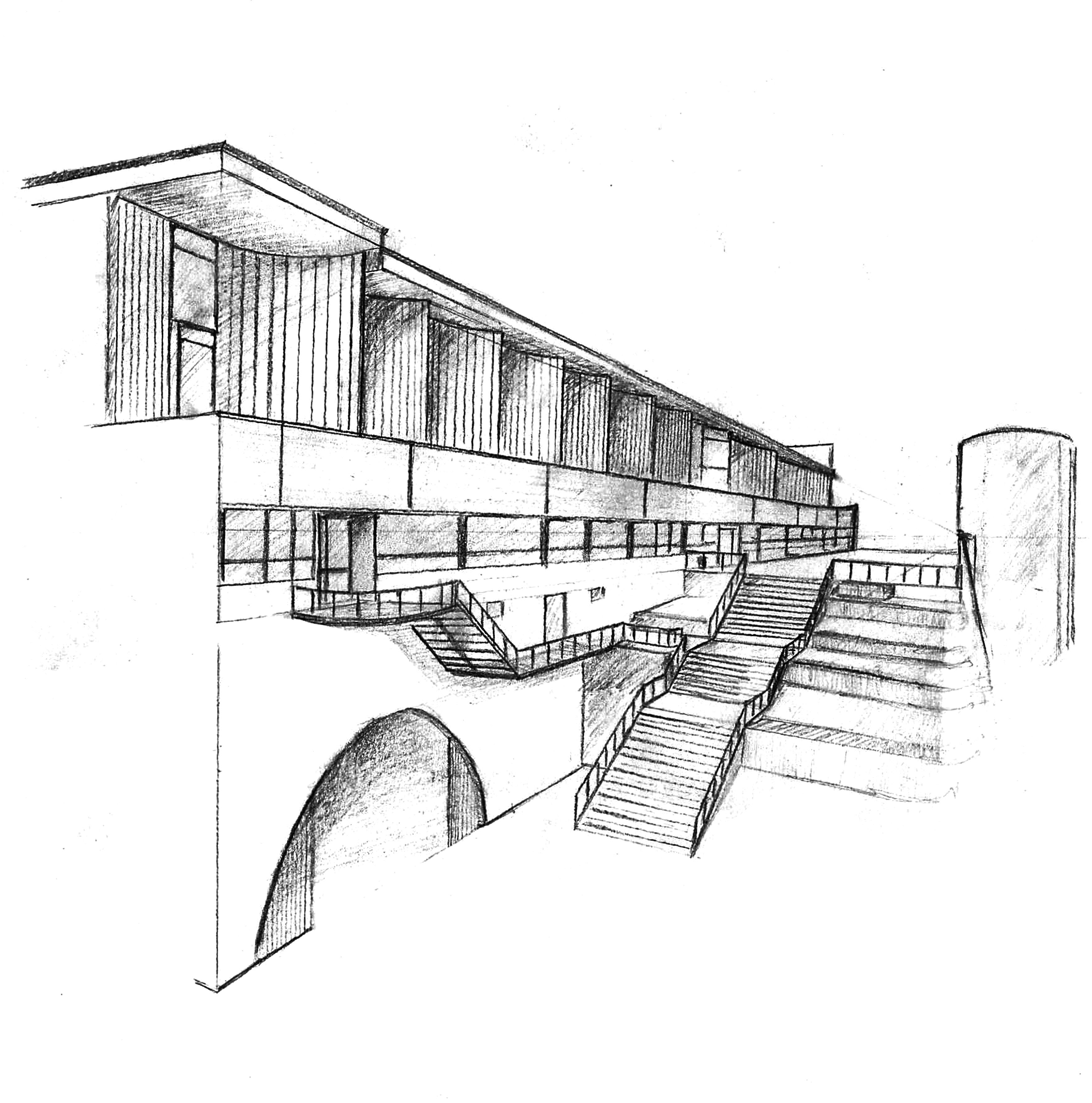 3508x3543 Pencil Drawing Of A Perspective - 2nd Perspective Drawing