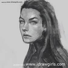 224x225 Woman's Face View - 3 4 View Portrait Drawing