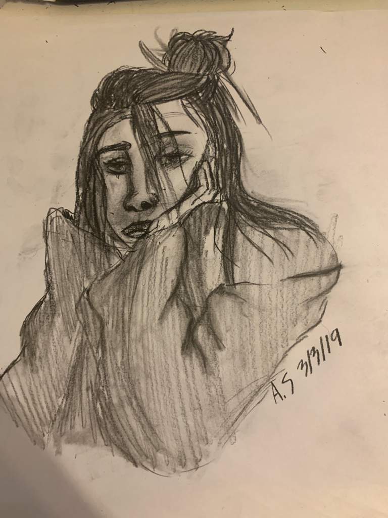 768x1024 first drawing of realistic billie eilish after like months - 3 Drawing