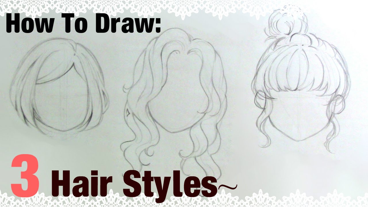 1280x720 How To Draw Manga Girl Hairstyles! - 3 Girls Drawing