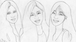 302x169 how to draw girls generation - 3 Girls Drawing