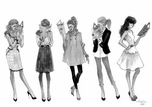 500x353 Image About Girl - 3 Girls Drawing