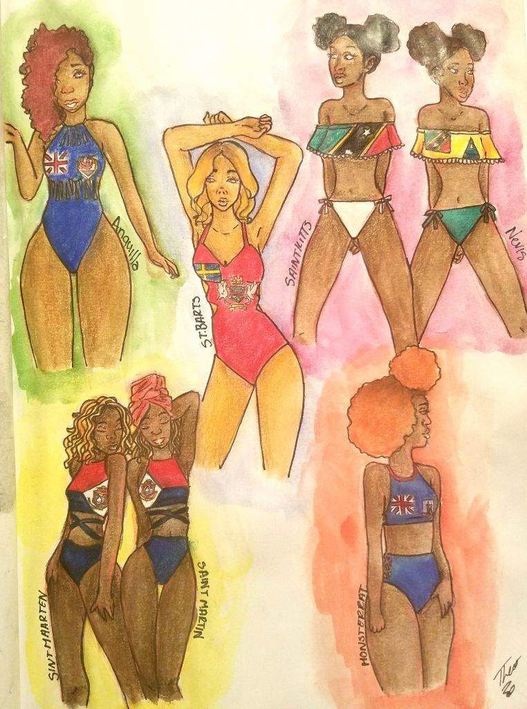 762x1024 Some Caribbean Girls Amino - 3 Girls Drawing