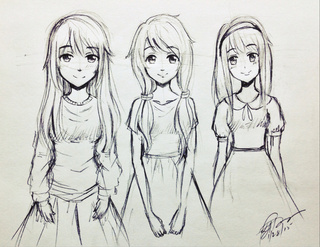 320x247 The Conservative Girlslol Done Some Quicksketchalso - 3 Girls Drawing