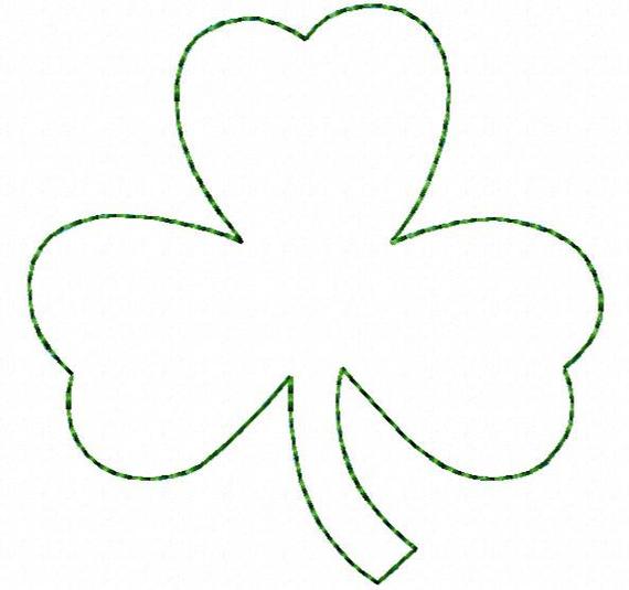 570x535 raggy leaf clover hoop sizes instant download etsy - 3 Leaf Clover Drawing