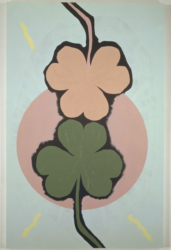 577x842 Two Three Leaf Clovers, Gary Hume Artimage - 3 Leaf Clover Drawing