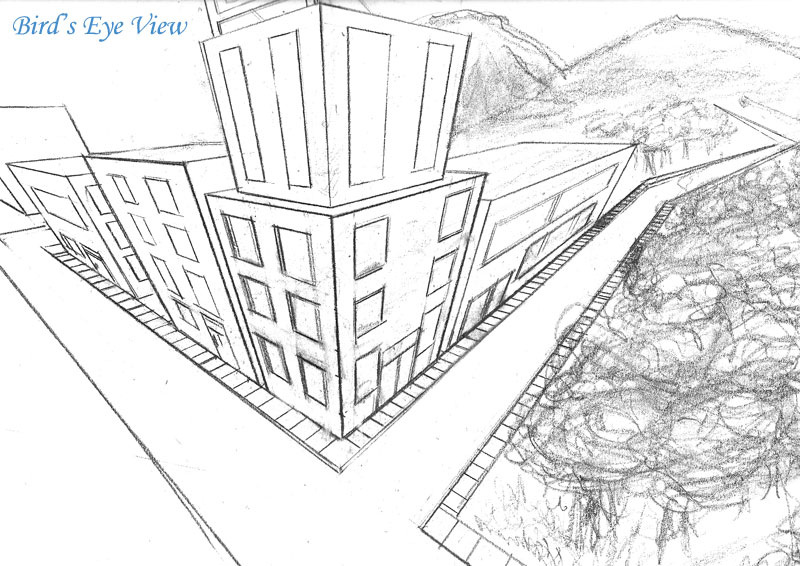 3 Point Perspective Drawing Birds Eye View at PaintingValley.com