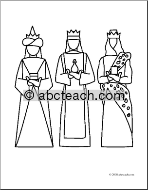 304x392 clip art religious kings - 3 Wise Men Drawing