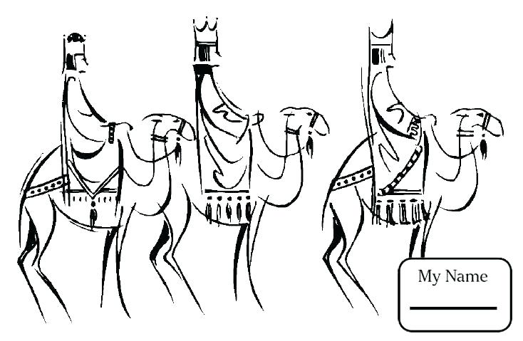 734x479 wise men coloring - 3 Wise Men Drawing