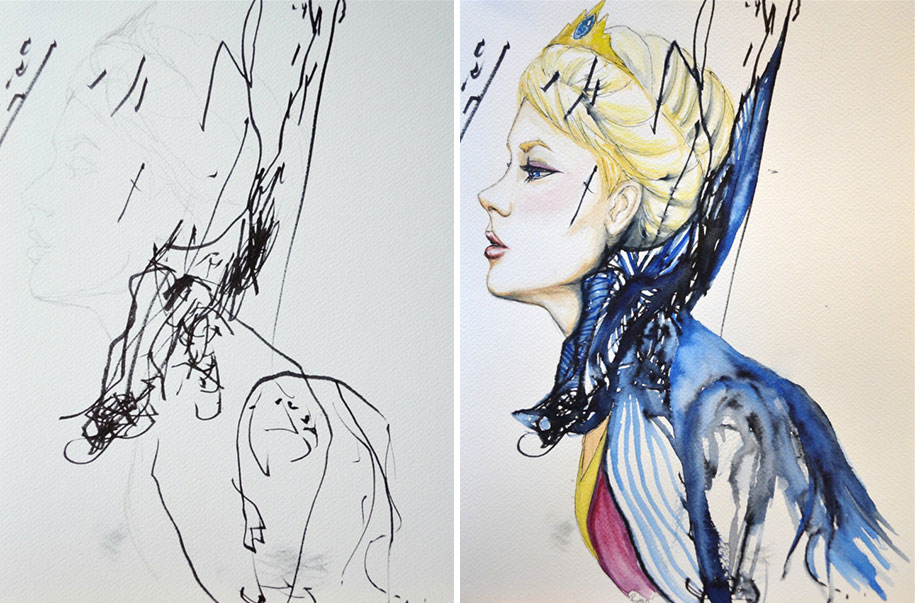 915x603 artist turns her year old daughter's doodles into beautiful - 3 Year Old Drawing