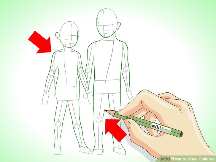 728x546 How To Draw Children Steps - 3 Year Old Drawing Of A Person