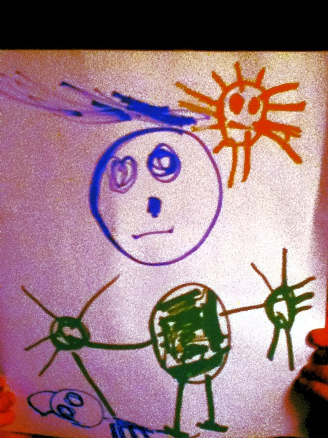 480x640 A Person In The Sun Drawn - 3 Year Old Drawing Of A Person