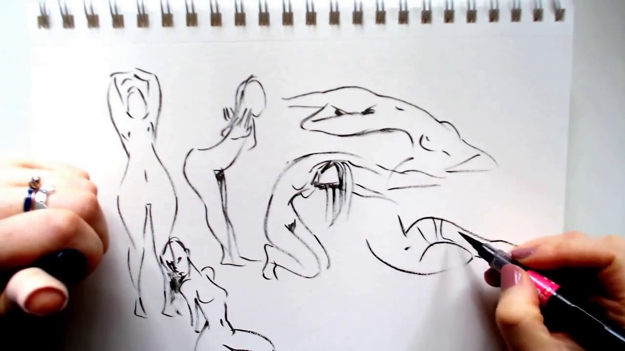 1280x720 Anatomy Study Drawing Second Poses - 30 Second Drawing