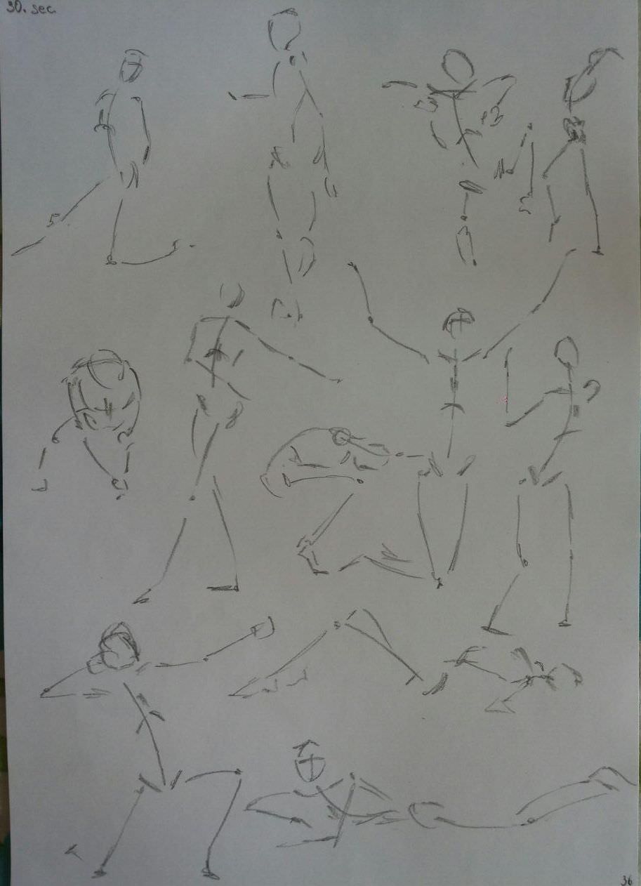 913x1262 Sec, And Minutes Sketches - 30 Second Drawing