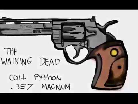 480x360 amc's the walking dead rick grimes revolver colt python magnum - 357 Magnum Drawing