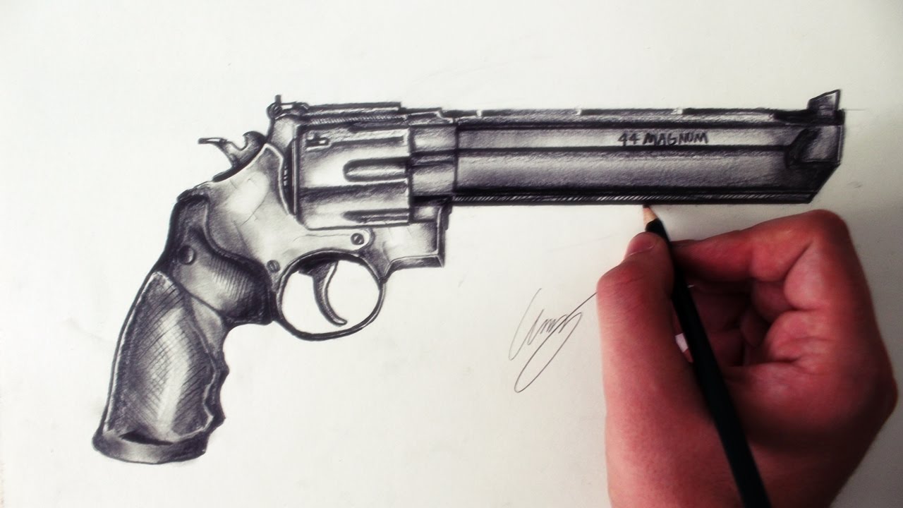 1280x720 desenhando um revolver magnum - 357 Magnum Drawing