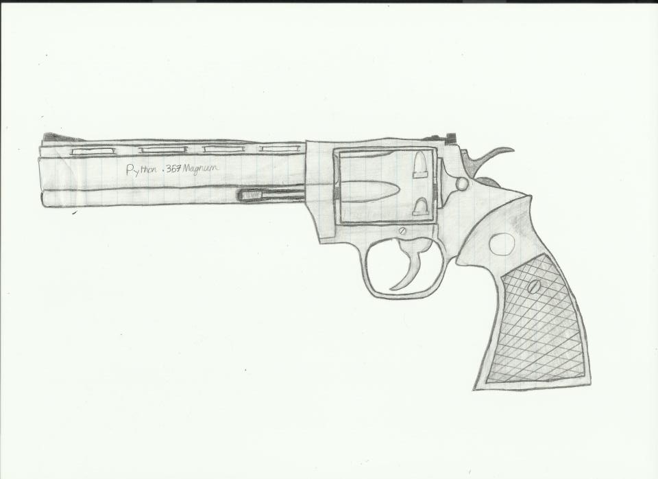 960x698 pictures of magnum gun drawing - 357 Magnum Drawing