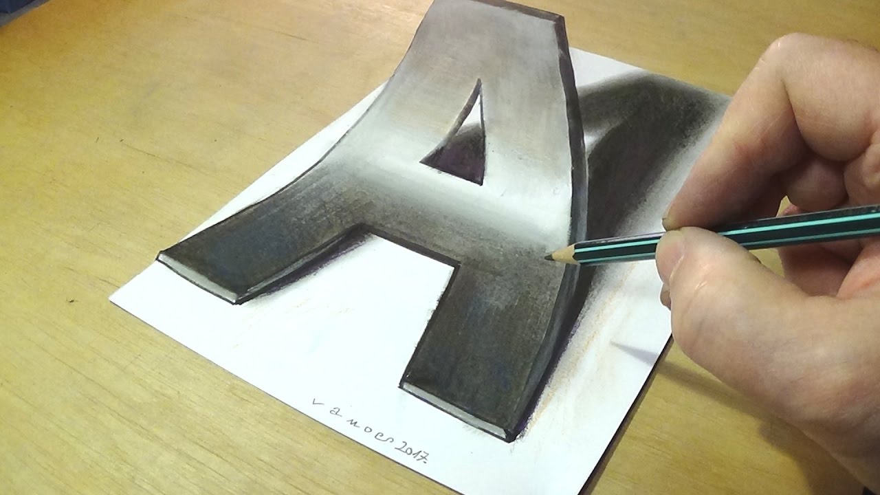 1280x720 How To Draw Letter - 3d Art Drawing