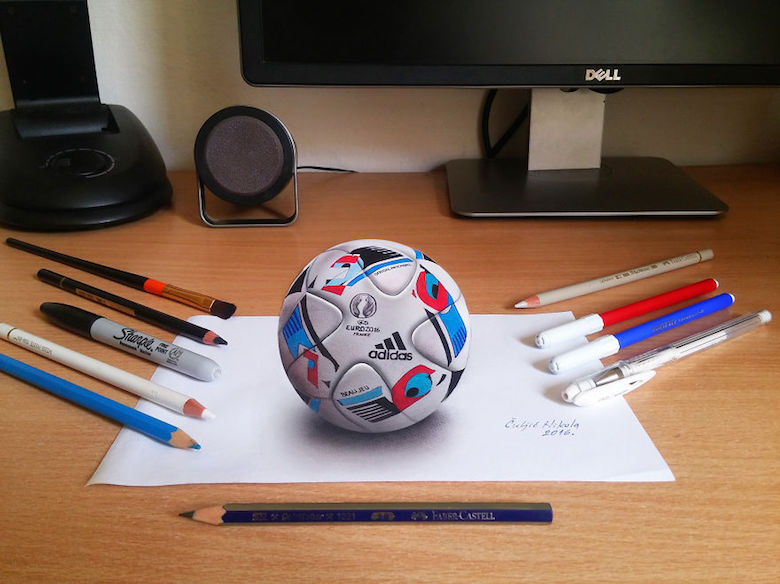 780x584 Amazing Drawings That Look Like Objects From A Certain Angle - 3d Ball Drawing